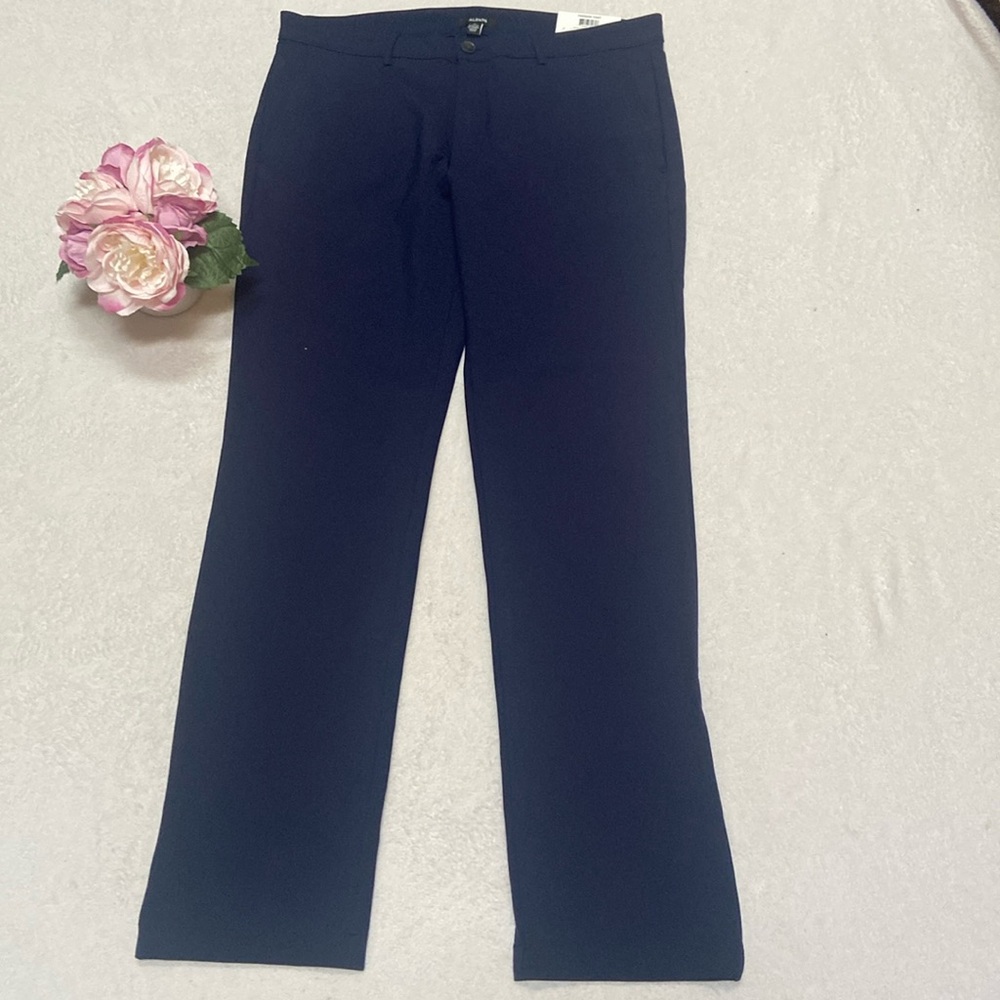 ALFANI NWT Size 34 Navy Stretch Flat Front Pants